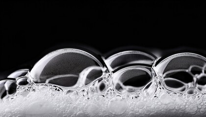 Foam Bubbles Abstract Black Background