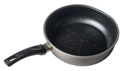 Frying pan, non-stick, dark speckles on the pan's black surface