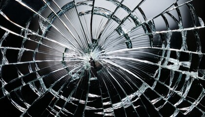 Broken Glass On Transparent Background With Lots Of Glass Splinters And Cracks