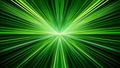 Green Neon Radial Ray Background Abstract Light Burst Effect Speed Motion Backdrop