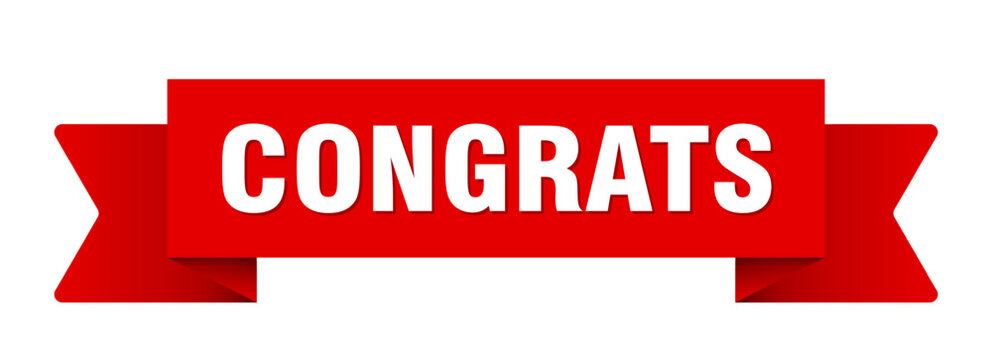 congrats ribbon isolated on transparent background. congrats ribbon