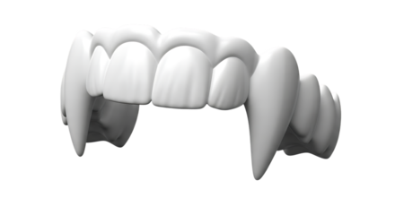 Vampire teeth dentures on a black background for Halloween