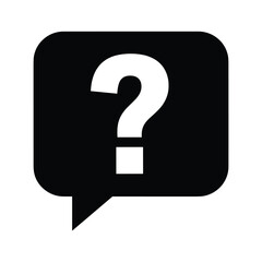 Question mark inside a speech bubble icon