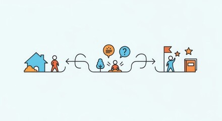 Journey to Success - A Visual Representation of Overcoming Challenges.