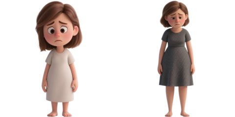 表情　感情　人　キャラクター　女性