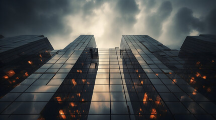 sunset over the city