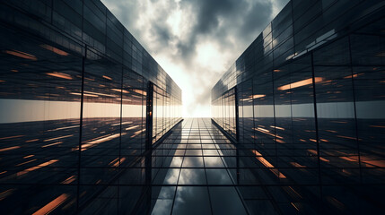 sunset over the city