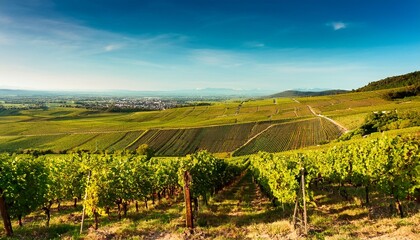 Sunny French Vineyards In Alsace
