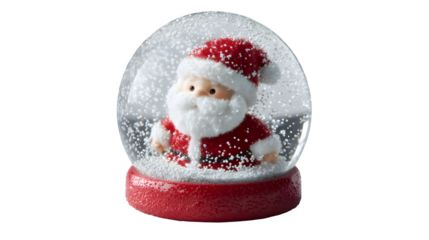Santa in snow globe spreading holiday cheer, a whimsical festive season decoration