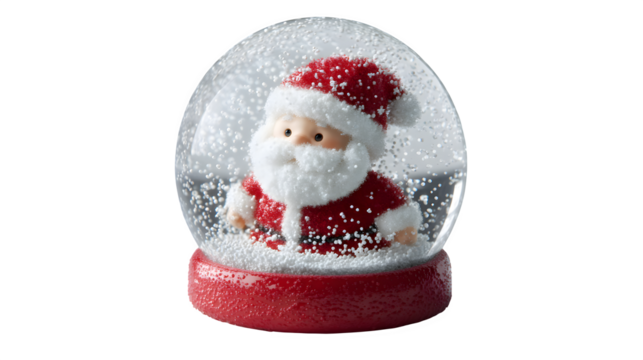 Santa in snow globe spreading holiday cheer, a whimsical festive season decoration