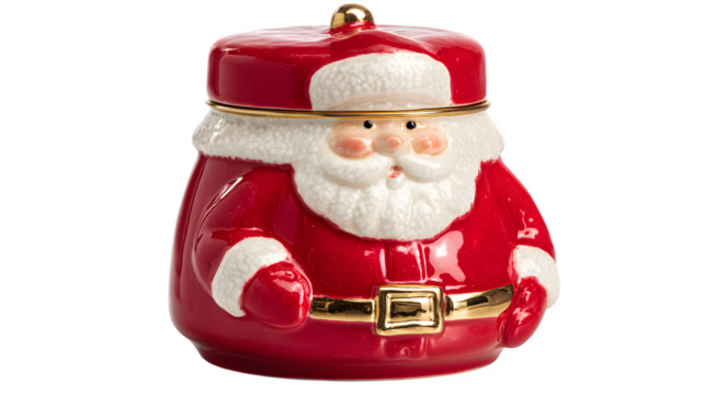 Festive Santa Claus cookie jar brings holiday cheer to your kitchen countertop display