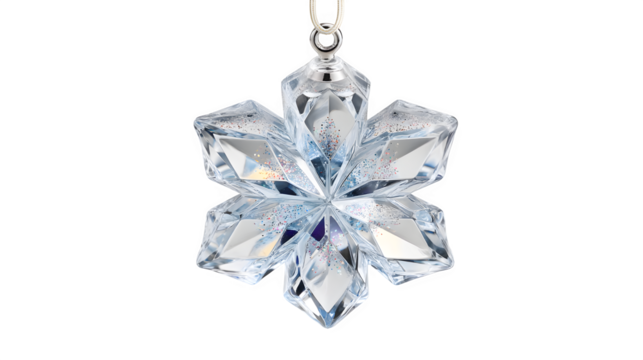 Sparkling crystal snowflake ornament adds a touch of winter magic to your designs - Powered by Adobe