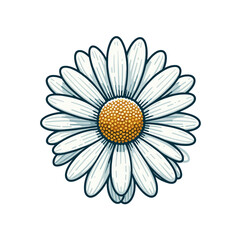 Detailed illustration of a daisy flower showcasing its beauty and natural charm