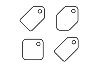 Price tag line icons set showing retail, shopping, sale, and discount symbols on transparent background