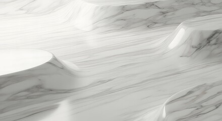 Obraz premium Elegant White Marble Texture Waves Background Surface Pattern Smooth Design Topography Luxury Aesthetic 3d Render Minimalist Modern Interior Stone Material Backdrop