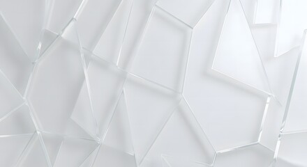 Abstract White Geometrical Glass Background With Sharp Lines And Facets Modern Minimalist Design For Technological Or Futuristic Themes Empty Space