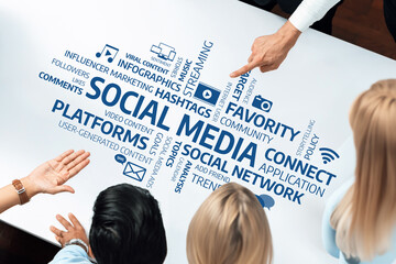 A dynamic group engages in a discussion about social media strategies, exploring trends, marketing techniques, and the impact of digital content on audience engagement. Amity