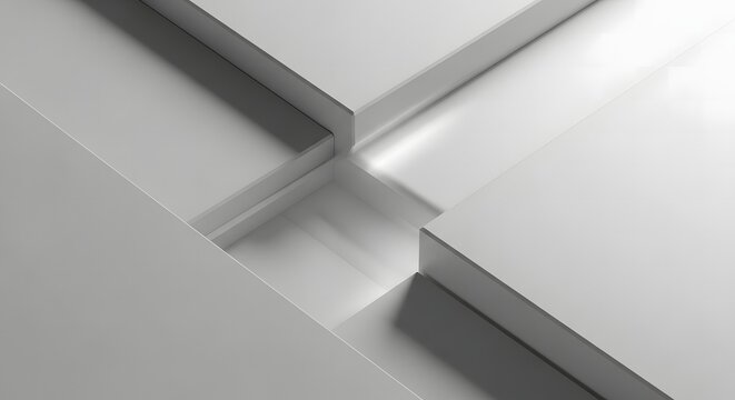 Overlapping White Rectangular Blocks Creating an Abstract Minimalist Background with Clean Lines and Geometric Forms in a Modern Composition Design Concept