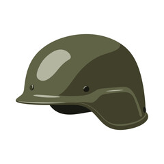 Fototapeta premium Military Combat Helmet Green Camouflage Protection Headwear 1. Vector Illustrations. EPS Editable
