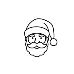 Obraz premium Minimalist Line Art of Santa Claus Face with Hat. Vector Illustrations. EPS Editable