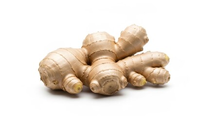 Fresh, organic rhizome root, isolated against a plain white background