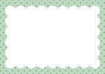 中央レース&times;ドット(グリーン)