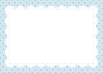 中央レース&times;ドット(ブルー)