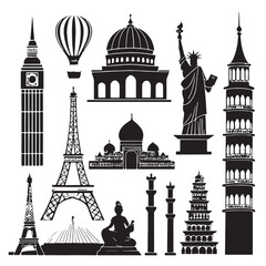 Black artifacts and objects Silhouette Vector, High Quality Illustration on White Background