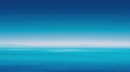 Obraz premium Tranquil Horizon Over Calm Ocean Waters with Vivid Blue Sky and Soft Gradient Colors for Serene Natural Landscapes and Relaxation Backgrounds