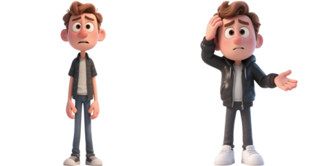 表情　感情　人　キャラクター　男性