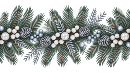 Winter Holiday Garland with Silver Decor