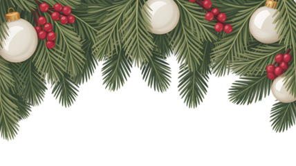 Festive Holiday Greenery and Ornaments