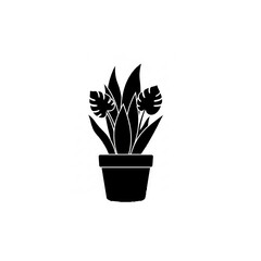 Potted Plant Silhouette Icon