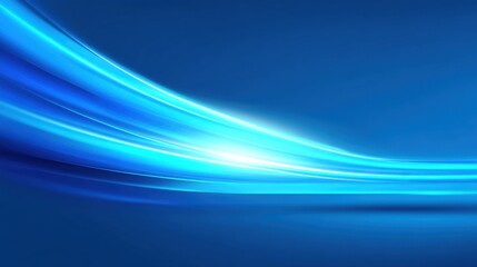 Abstract Light Wave Background with Smooth Curves and Gradients in Vibrant Blue for Design and Creative Projects