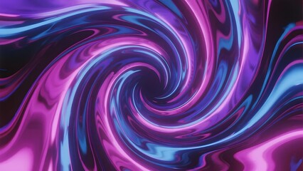 Abstract swirling pattern with vibrant purple and blue hues, glossy texture, and dynamic fluid motion