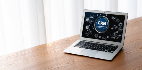 Customer relationship management system on modish computer for CRM business and enterprise