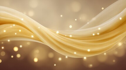 Fototapeta premium Elegant golden silk wave with soft bokeh background, ideal for luxurious design, fashion, beauty, or creative projects showcasing smooth textures