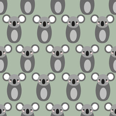 Cute Koala Pattern Seamless Repeating Kawaii Animal Illustration. Vector Illustrations. EPS Editable