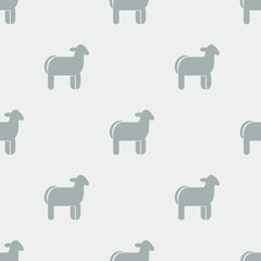 Cute seamless pattern with grey and white sheep on a light background. Vector Illustrations. EPS Editable