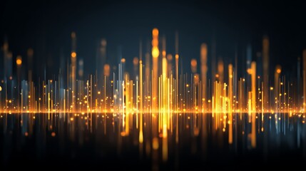 Abstract Glowing Orange Digital Soundwave Visualization on Dark Background