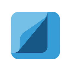 Abstract blue square icon with a subtle folded paper effect, creating a dynamic geometric shape perfect for modern digital branding or user interface elements, symbolizing clarity and innovation