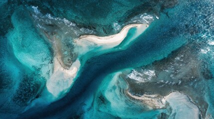 Aerial View of Stunning Tropical Beaches Surrounded by Vibrant Blue Ocean and Lush Green Islands in a Remote Paradise