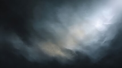 Obraz premium Dark and Gloomy Sky with Dramatic Clouds Illuminated by Subtle Light Effects in a Moody Atmosphere for Background or Artistic Use
