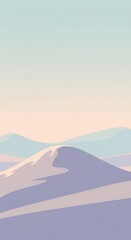 Minimalist Desert Landscape Serene Sand Dunes in Pastel Colors