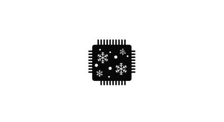 Abstract snowflake pattern on a microchip, symbolizing winter technology or seasonal digital concepts.
