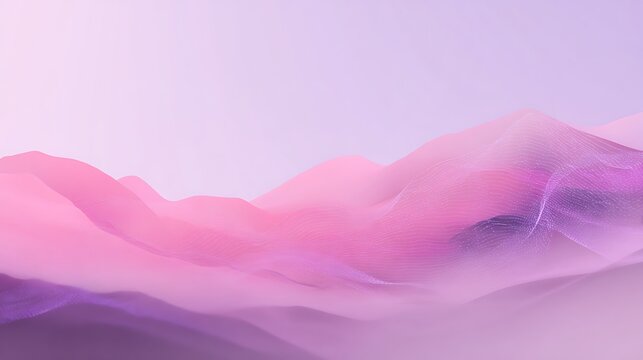 Abstract Pink Purple Gradient Waveform Landscape with Soft Light and Smooth Texture