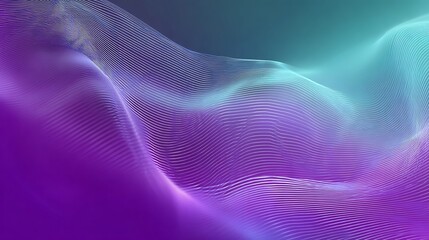 Abstract Purple and Blue Wavy Lines on Gradient Background with Futuristic Flowing Design