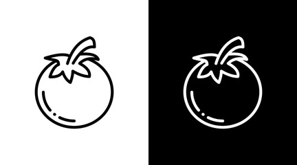 Obraz premium Tomato White Icon Set Design