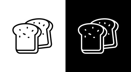 Slice Bread White Icon Set Design