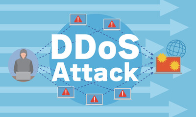 DDoS攻撃のイメージイラスト